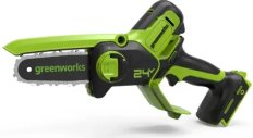 Цепная мини пила аккумуляторная Greenworks G24MCS10, 24V, 10см, c 1хАКБ 2Ач и ЗУ (2008207)