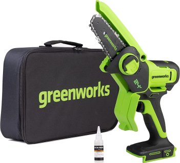 Цепная мини пила аккумуляторная Greenworks GD24CSMNX, 24V, 15см, бесщеточная, без АКБ и ЗУ (2008707)