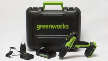 Дрель-шуруповерт акк. Greenworks GD24DD35, 24V, б/щет,0-380/0-1450 об/мин, 29/35Нм, c 1хАКБ 2Ач и ЗУ, кейс (3704007UA)