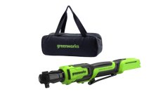 Гайковерт-трещотка акк. Greenworks GD24RW, 24V,б/щет,0-250об/мин, 1/2\", 80Нм, 70 мм, без АКБ и ЗУ, сумка (3804007)