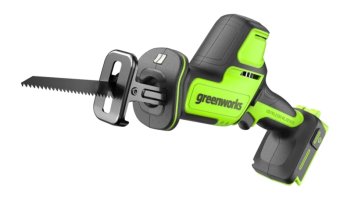 Пила сабельная акк. Greenworks GPT-CRS-25, 24V, б/щет, 0-3000/мин, рез 80 мм дер., LED, без АКБ и ЗУ (1200507)
