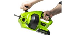 Трос сантехнический акк. Greenworks G24DA, 24V, 0-550 об/мин, диам. / длина троса 6 м / 7 м, реверс, без АКБ и ЗУ (3707307)
