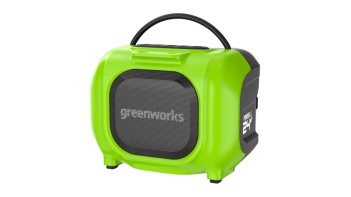 Беспроводная акустическая система Greenworks GPT-MNBS, гибрид. 24V / 220V, Bluetooth 5.0, TWS, AUX, USB-C, 40Вт PMPO, без АКБ и ЗУ (3503107)