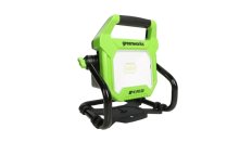 LED-прожектор с гибридным питанием Greenworks G24WL, 24V / 110-220V, 1000/2000 лм, крюк для подвеса, крепление на стену, кабель 30 см, без АКБ и ЗУ (3401307)