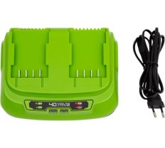 Быстрое зарядное устройство для 2-х аккумуляторов Greenworks G40UC8,40V (2938807)