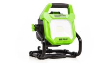 LED-прожектор Greenworks G82WLH с гибридным питанием, 82V / 220V, 1250/2500 лм, крюк для подвеса, крепление на стену, кабель 30 см, без АКБ и ЗУ (3504007)