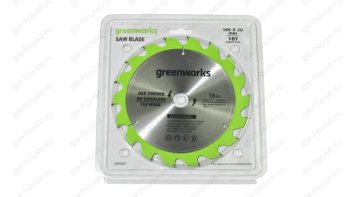 Диск пильный Greenworks 165x1.6x20 мм, 18T, по дереву (2955807)